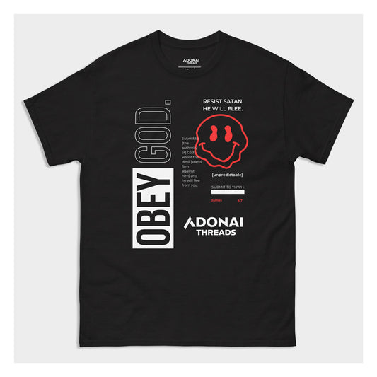 OBEY GOD (RESIST SATAN, Black) TEE